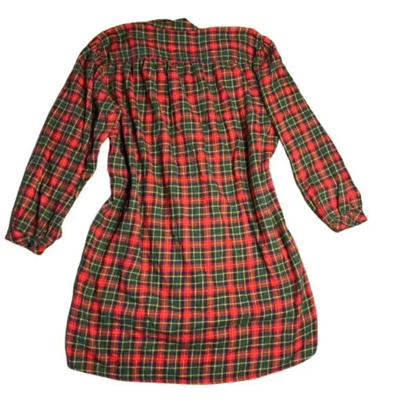 Vintage Victoria's Secret Country Night Plaid & Velvet Shirt Dress Size M - Picture 5 of 5